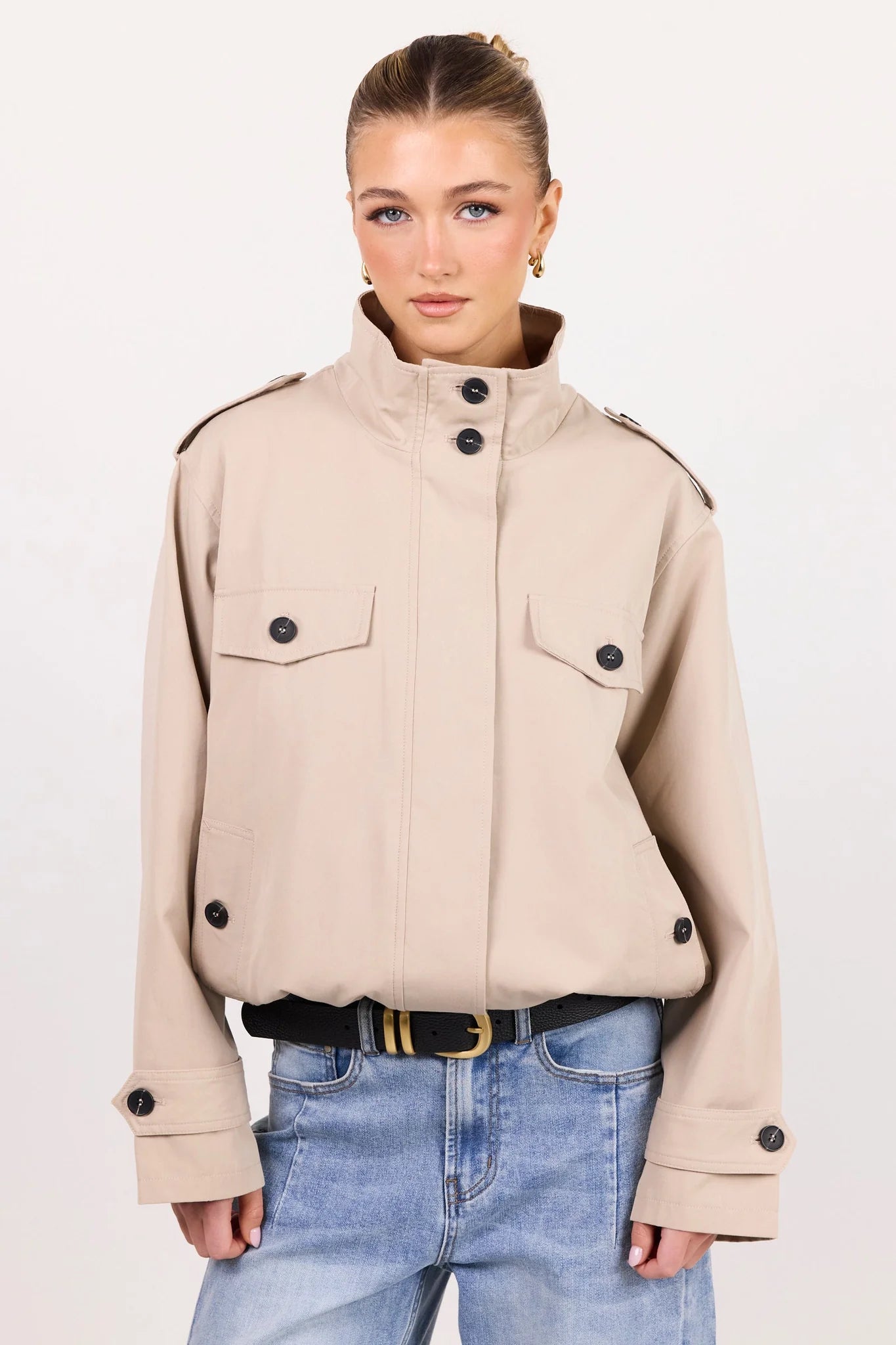 AMONG THE BRAVE - SQUAD TRENCH JACKET - TAUPE