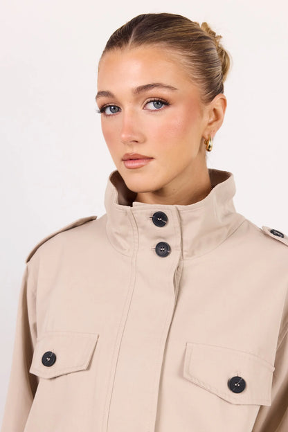 AMONG THE BRAVE - SQUAD TRENCH JACKET - TAUPE