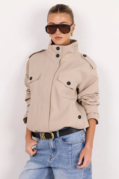AMONG THE BRAVE - SQUAD TRENCH JACKET - TAUPE