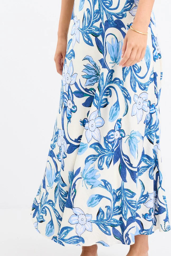 STORIES BE TOLD STAGE FLOATY MAXI DRESS - BLUE FLORAL