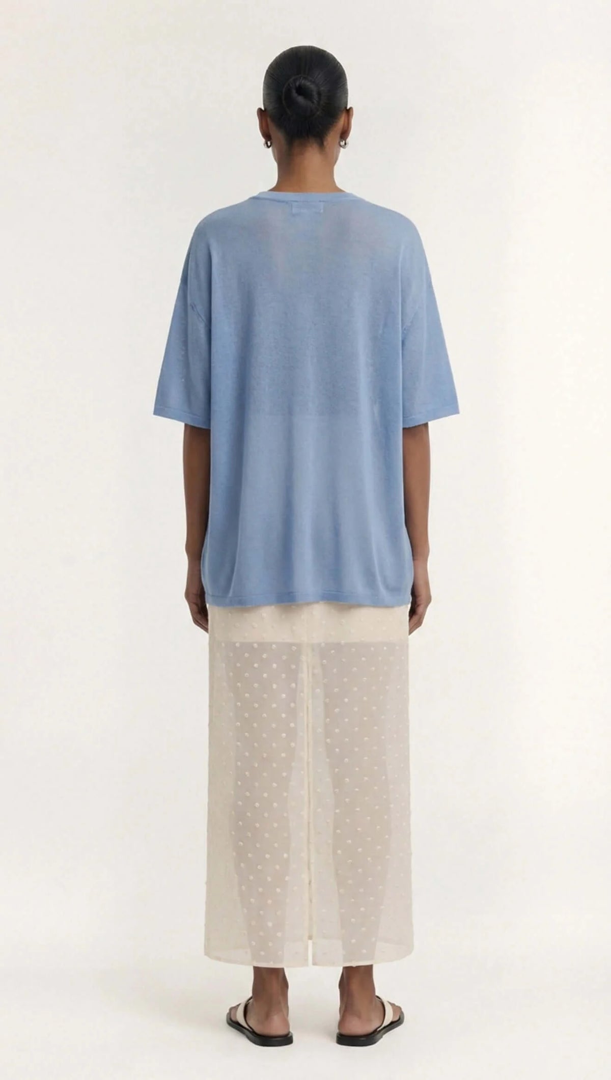 STAPLE THE LABEL ORLA KNIT TEE - DUSTY BLUE