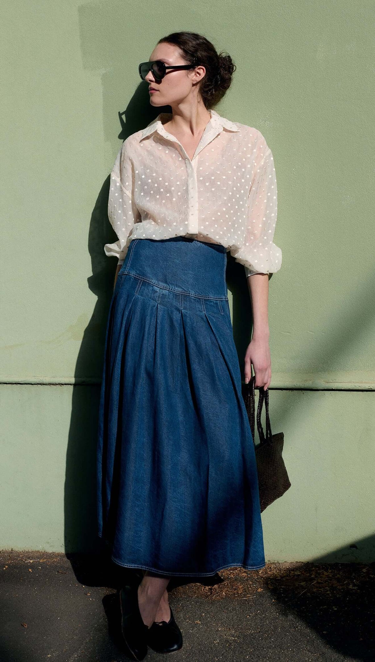 STAPLE THE LABEL ETOILE OVERSIZED SHIRT - CREAM SPOT