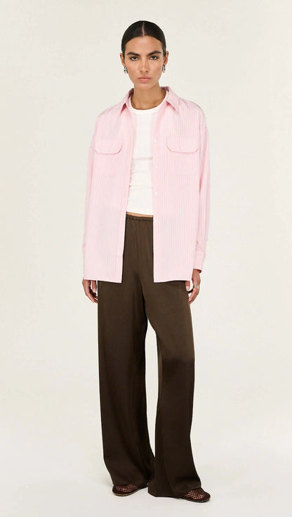 STAPLE THE LABEL LINA SHIRT - PINK STRIPE