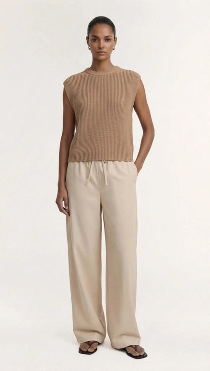 STAPLE THE LABEL ELLIS KNIT TANK - TAUPE