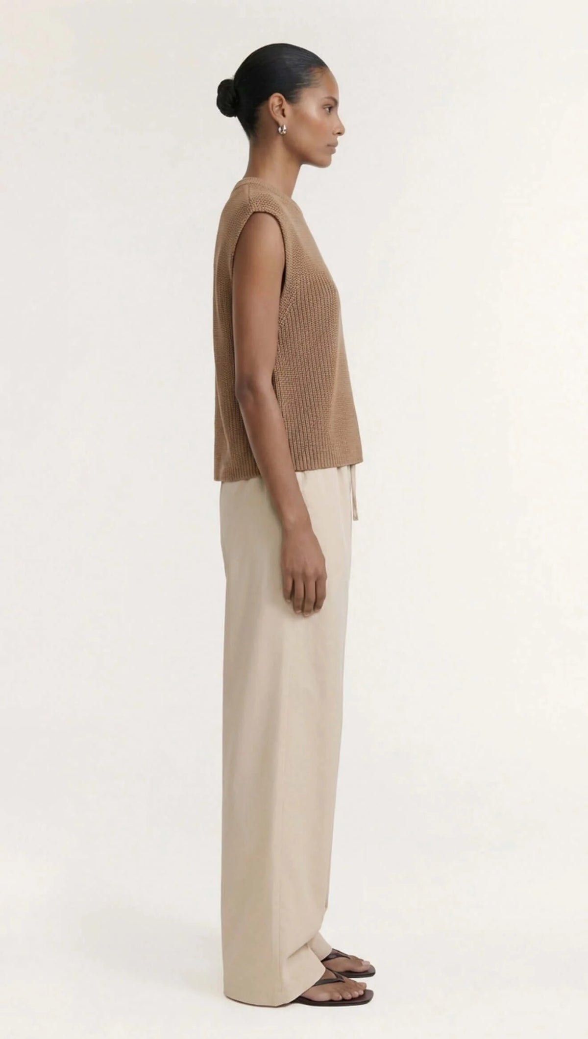 STAPLE THE LABEL ELLIS KNIT TANK - TAUPE