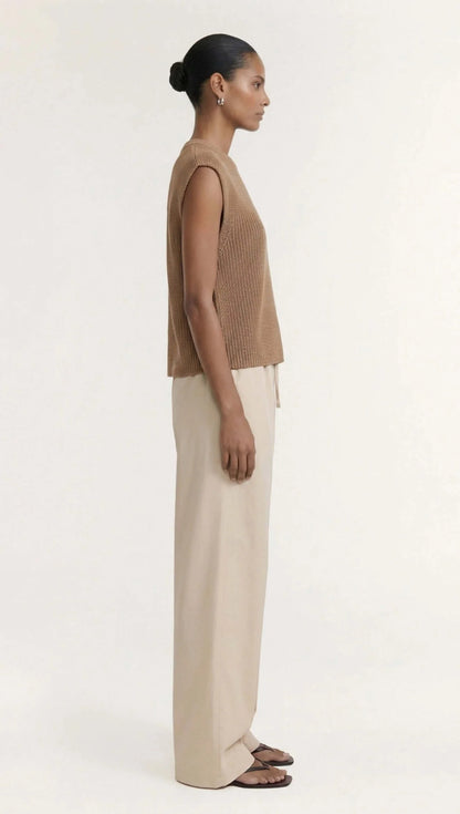 STAPLE THE LABEL ELLIS KNIT TANK - TAUPE