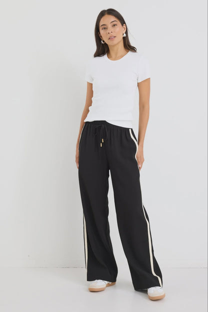 STORIES TO BE TOLD TOWNIE WIDE LEG PANTS - BLACK MATTE