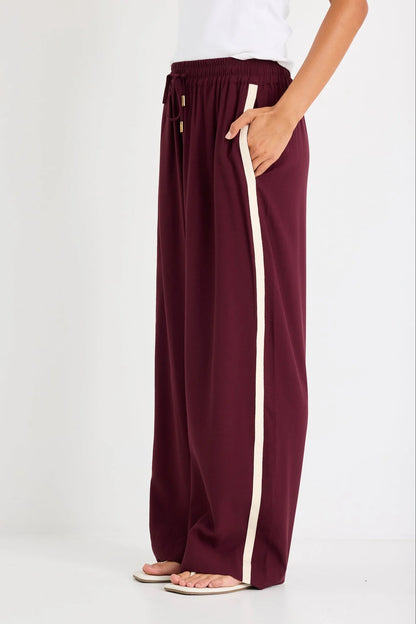 STORIES TO BE TOLD TOWNIE WIDE LEG PANTS - BURGUNDY
