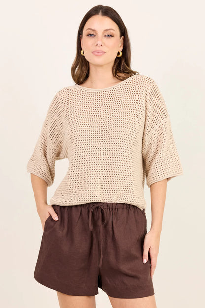 RE:UNION LABEL - SUNRISE KNIT TOP - STRING