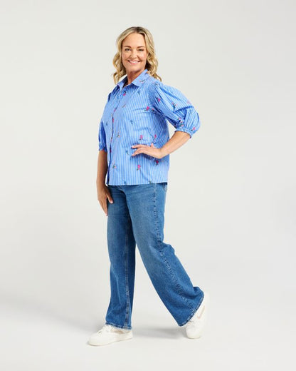 ZAFINA ALICE SHIRT - SPRING STRIPE
