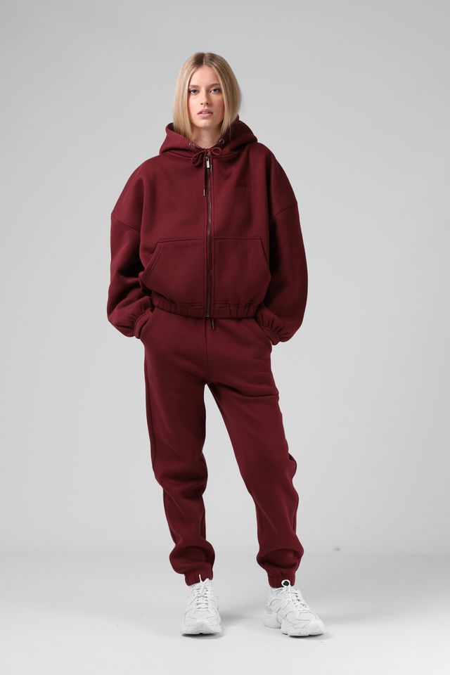RPM ZIP THRU HOOD - RED WINE