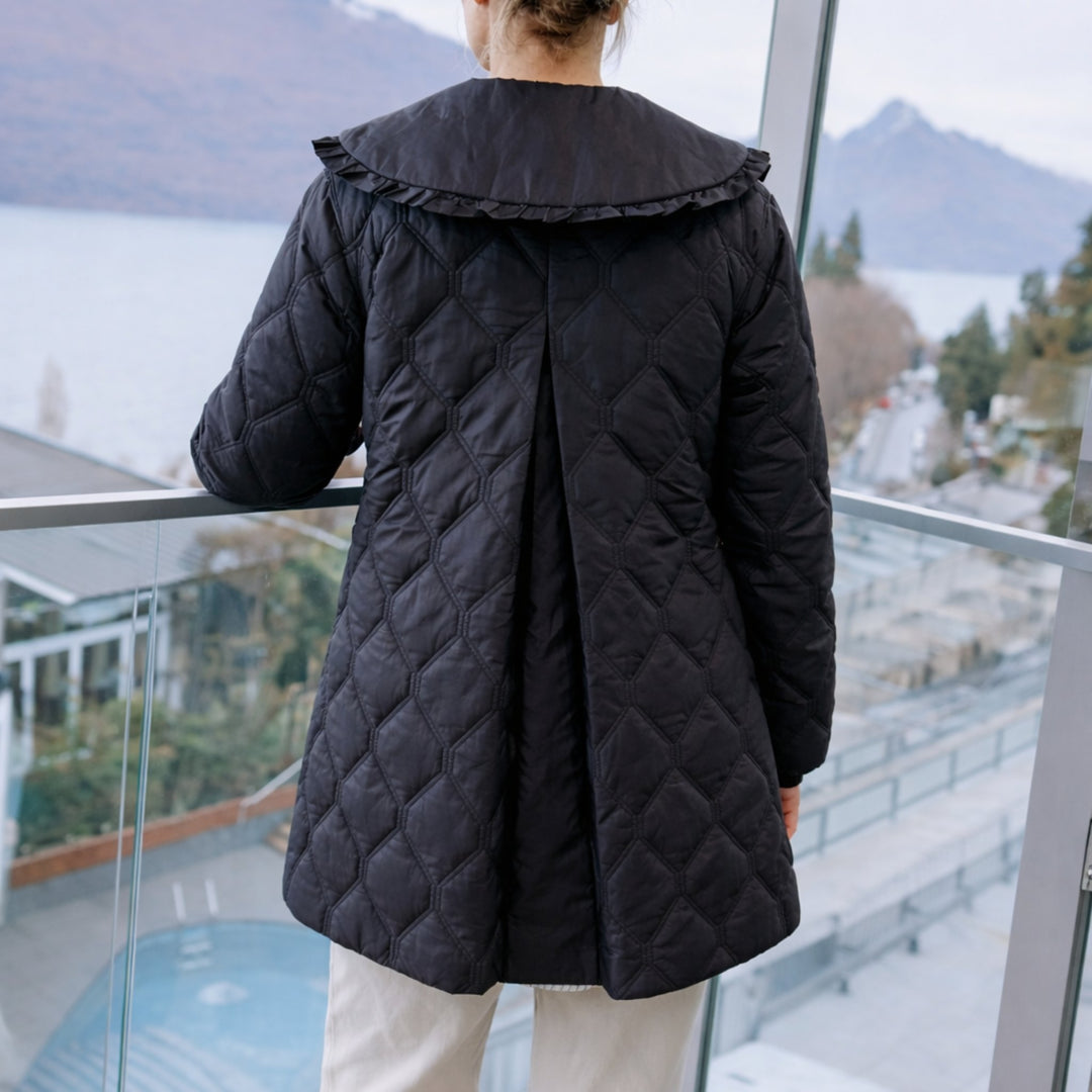 MOKE NZ TESS QUILT COAT - BLACK