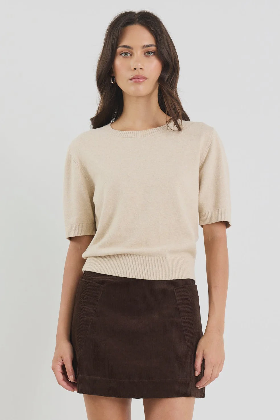 IVY & JACK TOPIC SOFT KNIT TEE - CHAMPAGNE