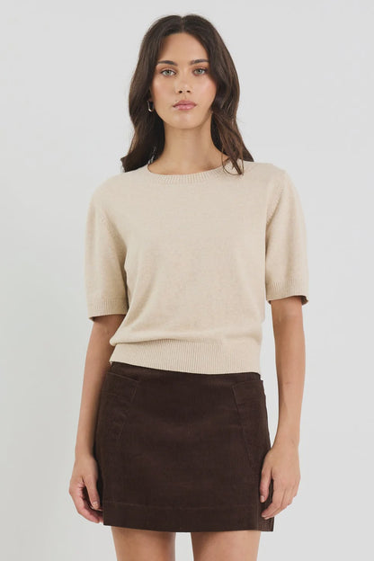 IVY & JACK TOPIC SOFT KNIT TEE - CHAMPAGNE