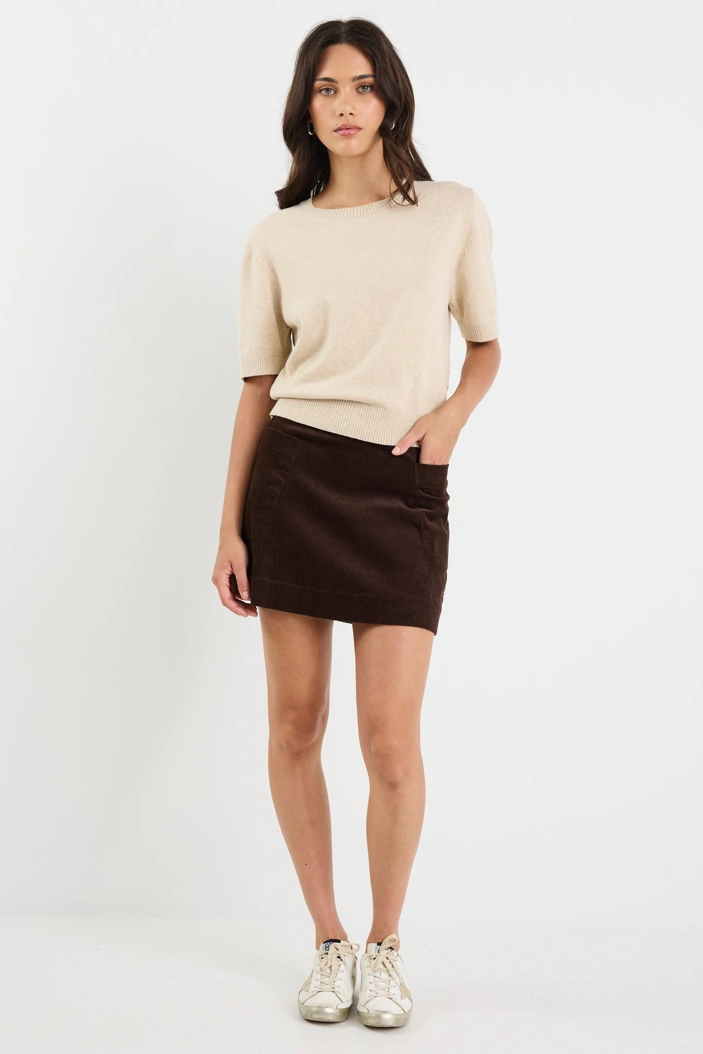 IVY & JACK TOPIC SOFT KNIT TEE - CHAMPAGNE