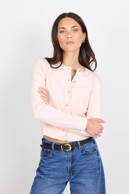 AMONG THE BRAVE - REPLICA CREWNECK CARDIGAN - BLUSH