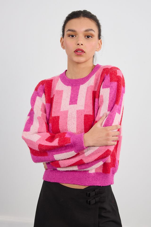 LILI SIDONIO KNITTED SWEATER - FUCHSIA