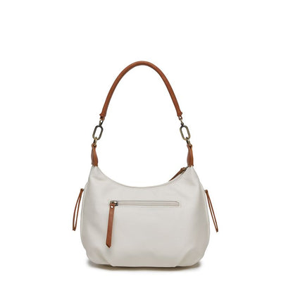 BLACK CAVIAR BAGS - CAREY SHOULDER BAG - WHITE & TAN