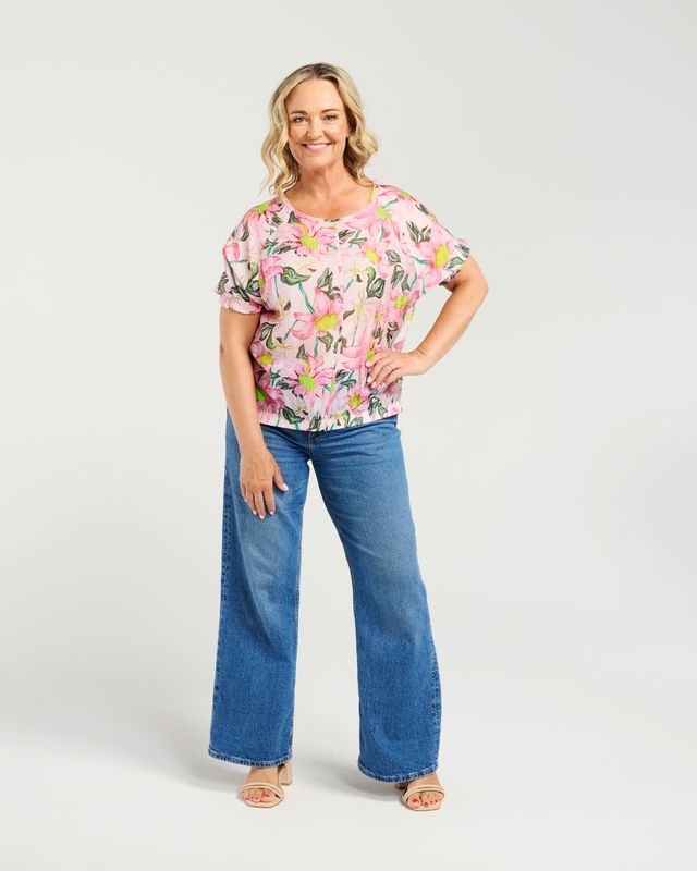 ZAFINA ELLA TOP - GENTLE GARDEN