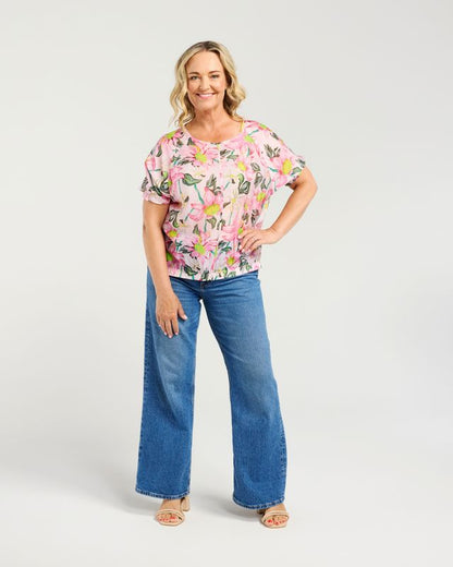 ZAFINA ELLA TOP - GENTLE GARDEN
