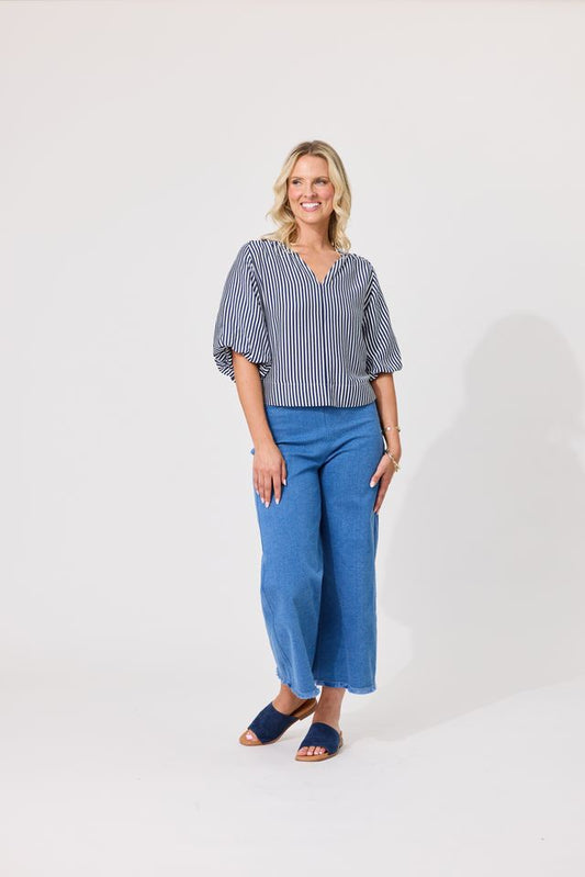 LEMON TREE DESIGN - MANUELA TOP - NAVY STRIPE
