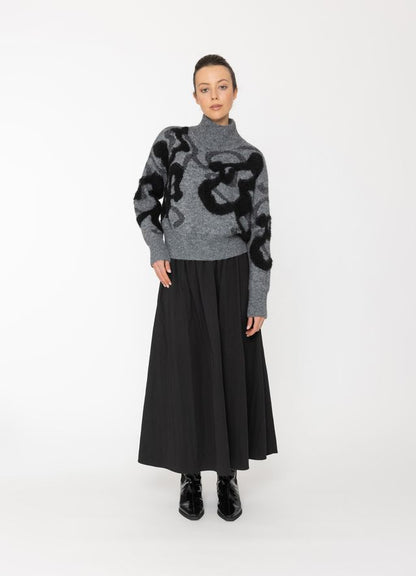 BONE & ARROW ORIS TOP - GREY + BLACK