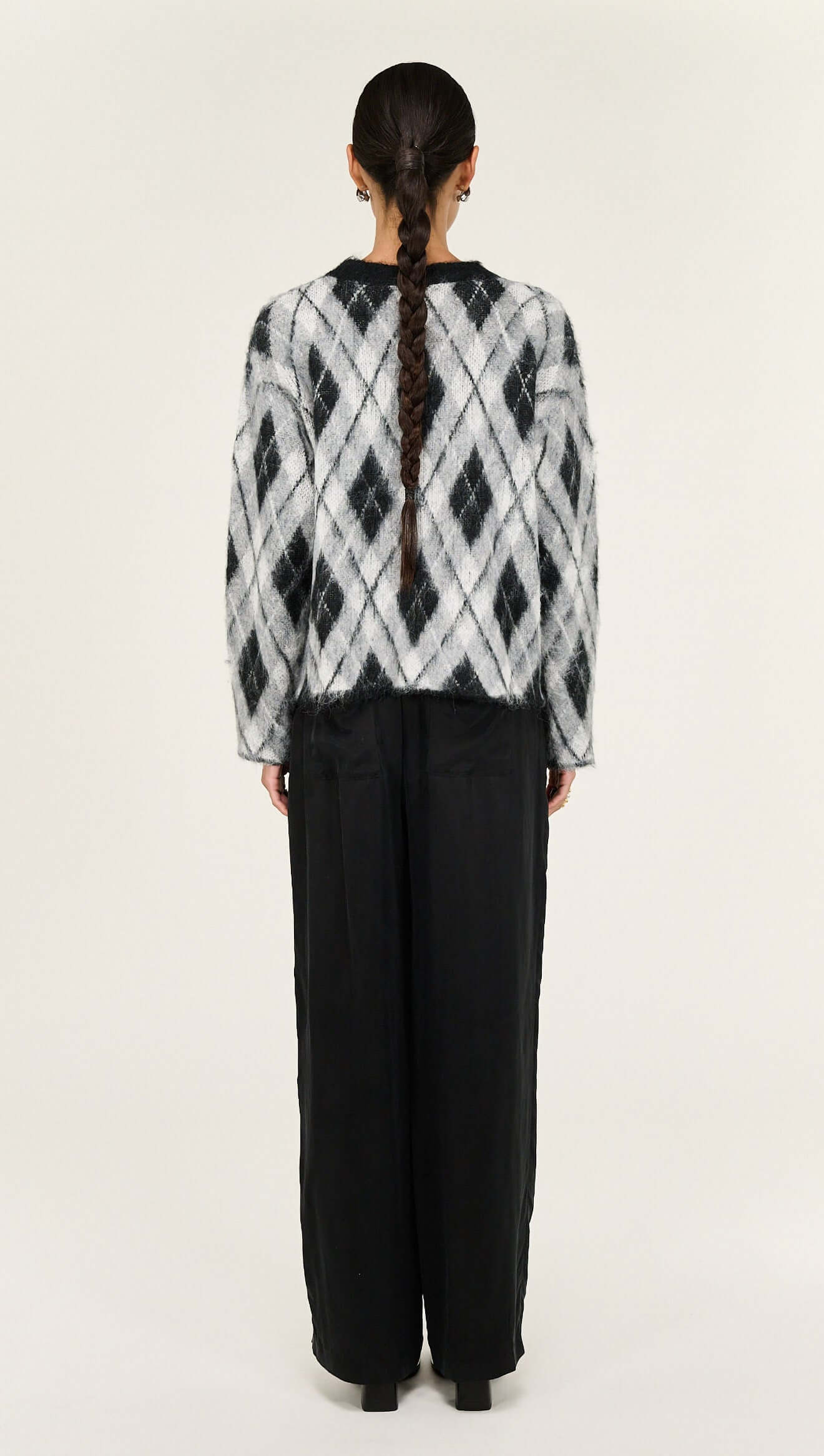 STAPLE THE LABEL CAMILLE BRUSHED JUMPER - ARGYLE