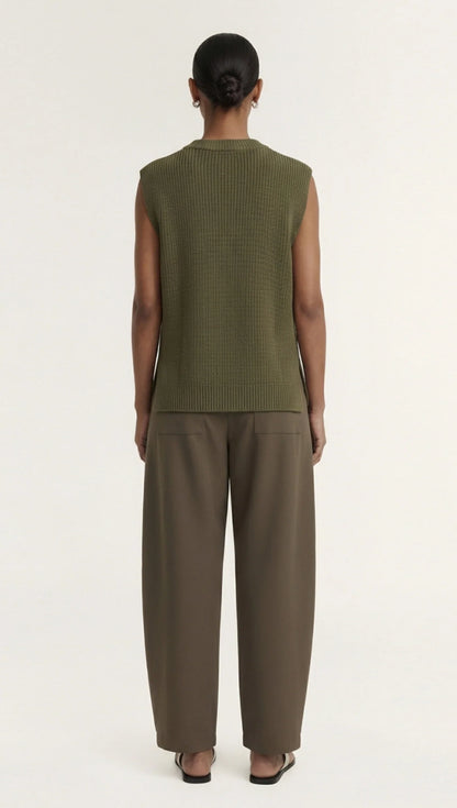 STAPLE THE LABEL ELLIS KNIT TANK - KHAKI