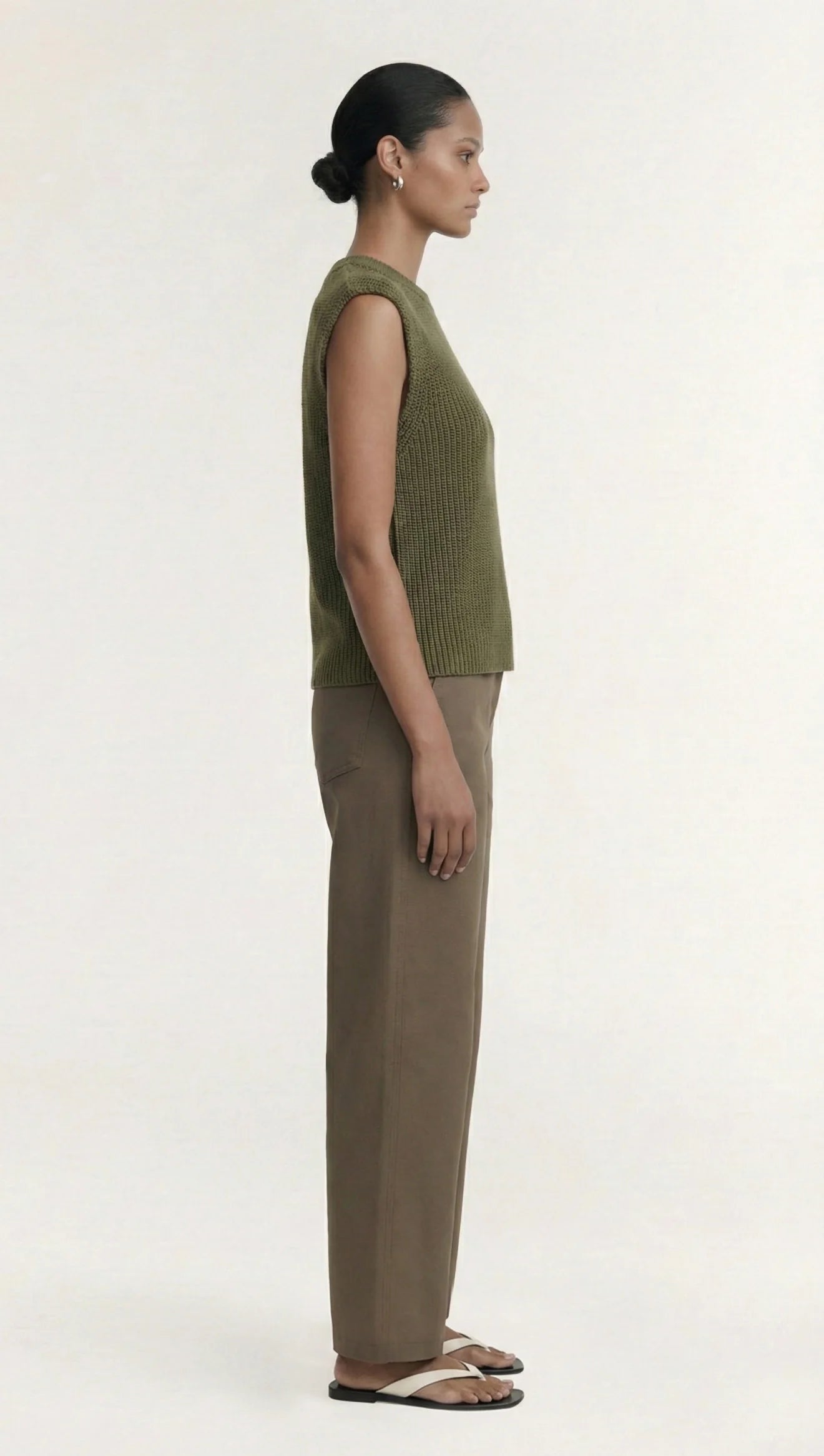 STAPLE THE LABEL ELLIS KNIT TANK - KHAKI