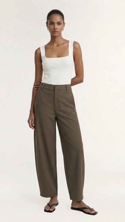 STAPLE THE LABEL ALTO BARRELL LEG PANT - OLIVE