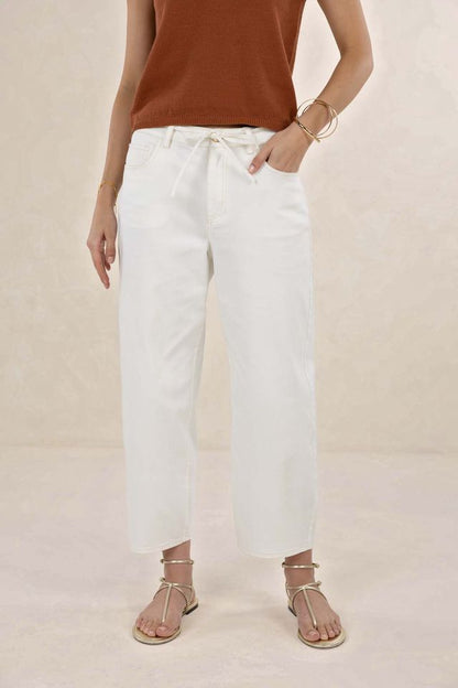 HUMIDITY LIFESTYLE IVY BARREL JEAN - IVORY