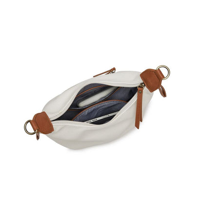 BLACK CAVIAR BAGS - CAREY SHOULDER BAG - WHITE & TAN