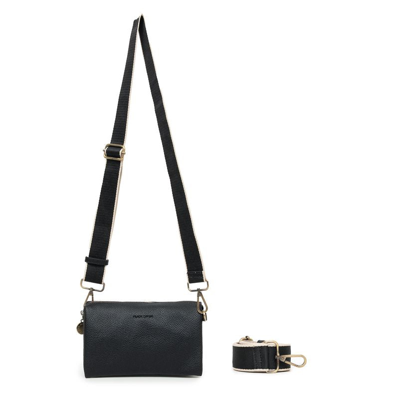 BLACK CAVIAR BAGS - EDIE CROSSBODY - BLACK