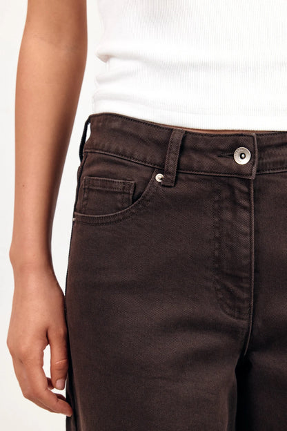 IVY & JACK -  TRADITION BARREL JEANS - DARK CHOCOLATE