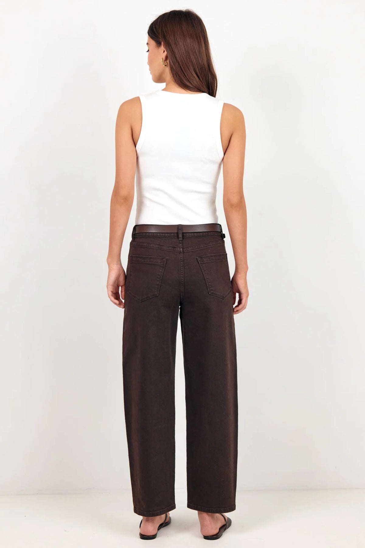 IVY & JACK -  TRADITION BARREL JEANS - DARK CHOCOLATE
