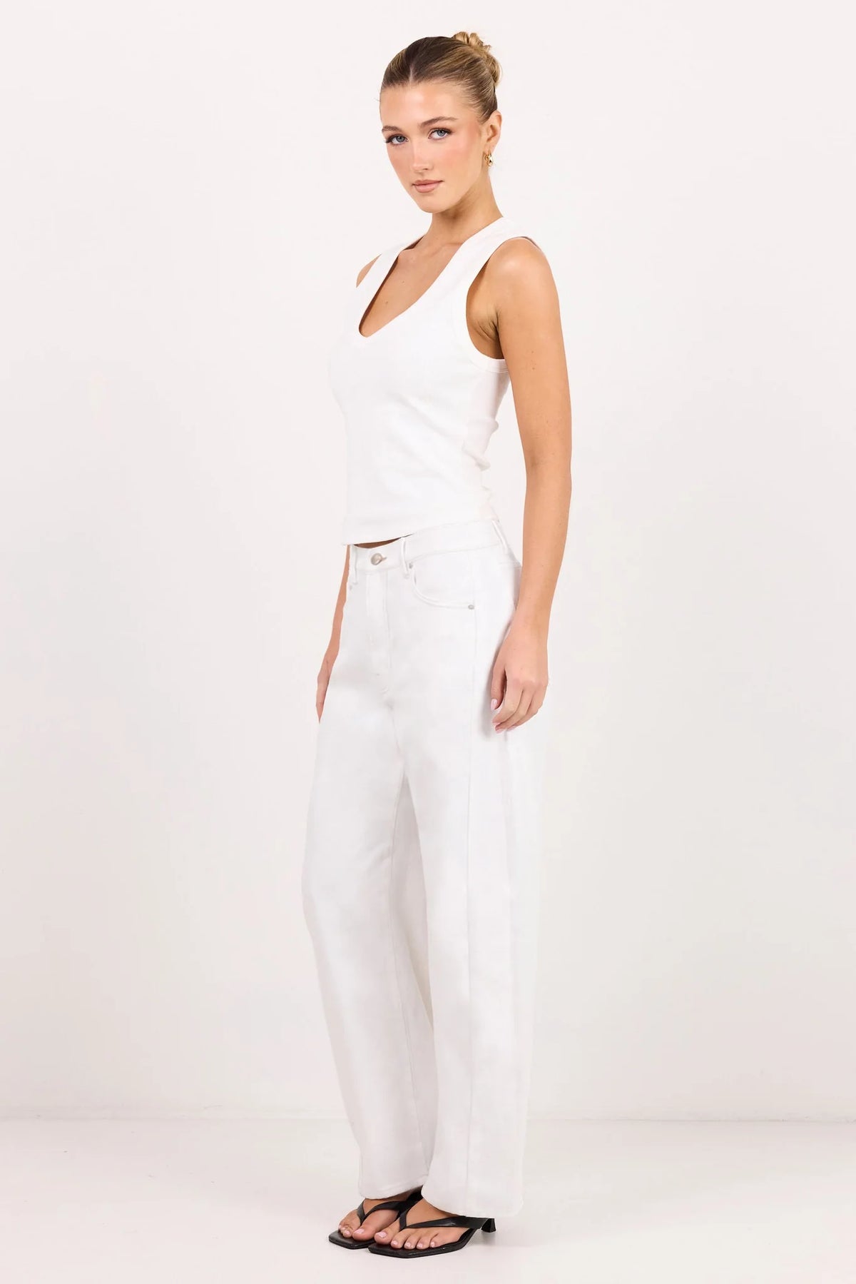 AMONG THE BRAVE - VARSITY BARREL JEANS - IVORY