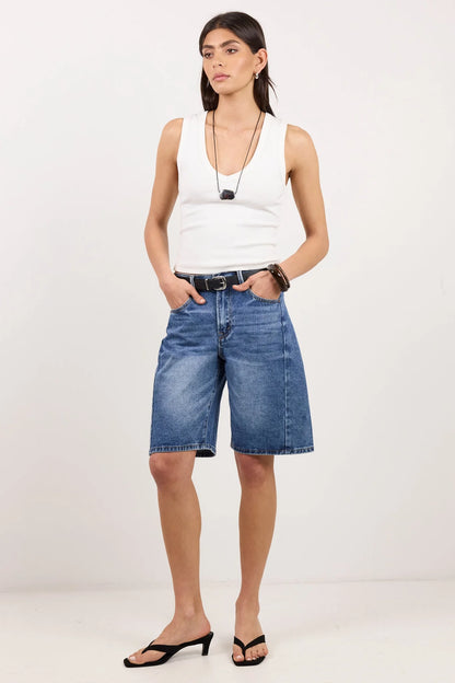 AMONG THE BRAVE - ACADEMY BARREL SHORTS - DEEP BLUE