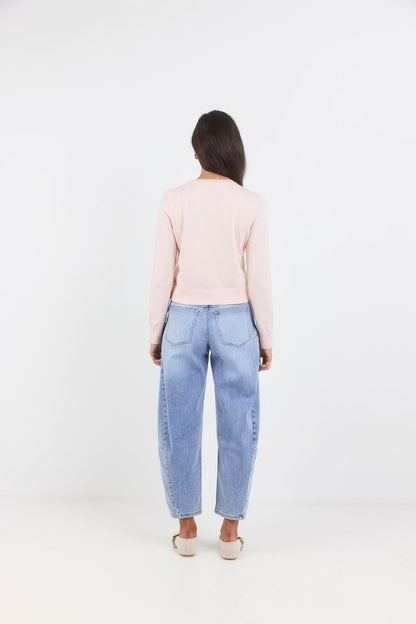AMONG THE BRAVE - REPLICA CREWNECK CARDIGAN - BLUSH