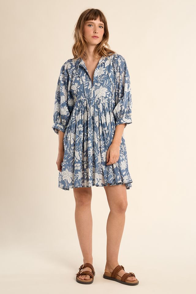 MOLLY BRACKEN WOVEN DRESS - BLUE DIVIYA