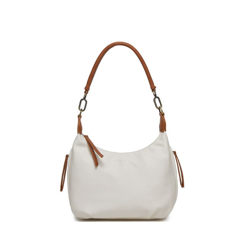 BLACK CAVIAR BAGS - CAREY SHOULDER BAG - WHITE & TAN