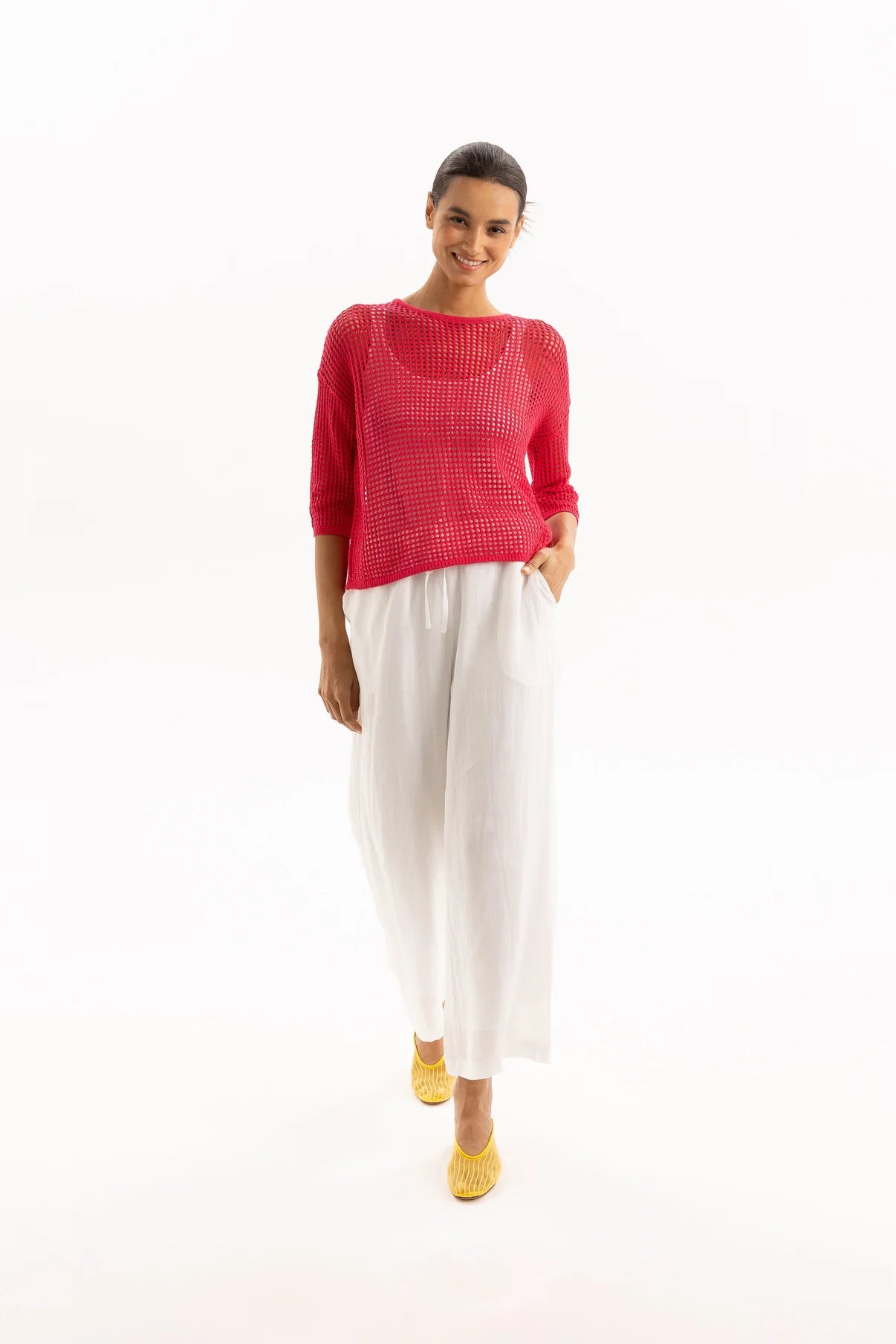 TWO BY TWO REBE TOP - HOT PINK
