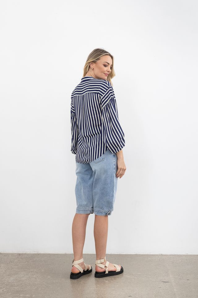 MOSS BRONTE SHIRT - BLUE STRIPE