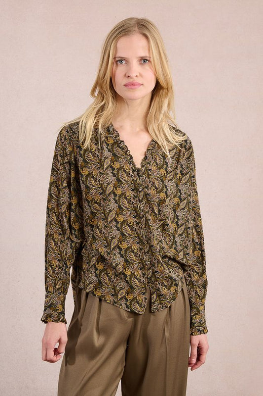 MOLLY BRACKEN WOVEN SHIRT - KHAKI LEIA