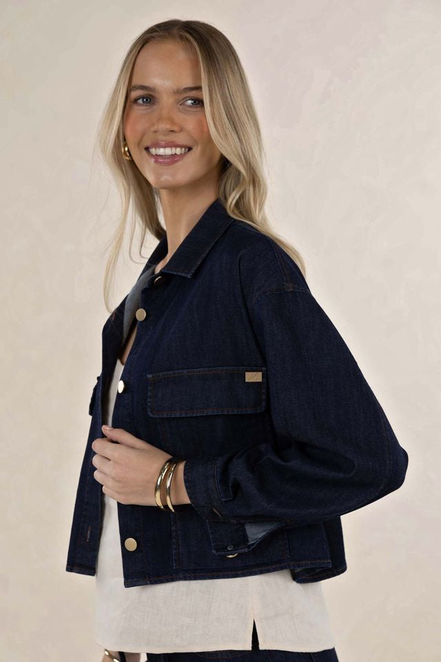 HUMIDITY LIFESTYLE IVY DENIM JACKET - DARK BLUE