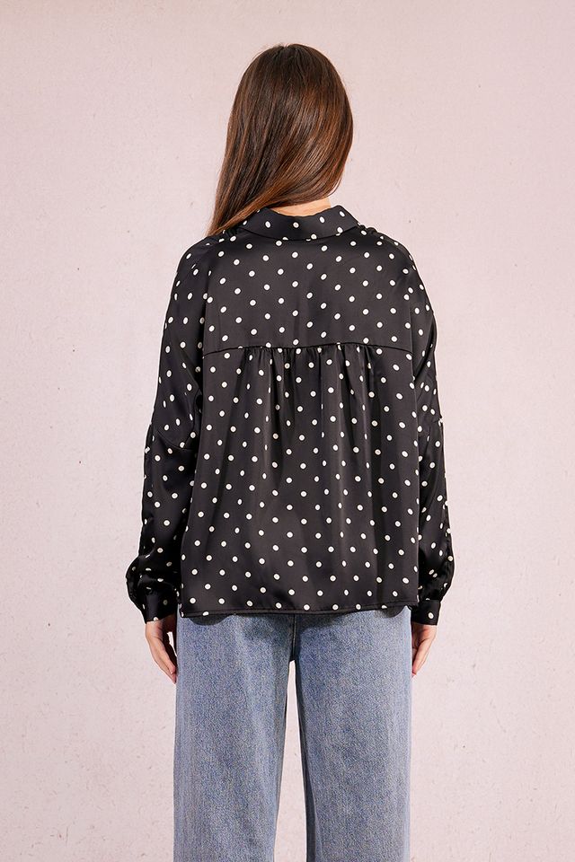 MOLLY BRACKEN WOVEN SHIRT - BLACK