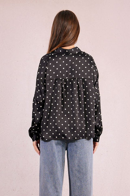 MOLLY BRACKEN WOVEN SHIRT - BLACK