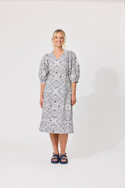 LEMON TREE DESIGN - NIKA DRESS - MOSAIC PRINT