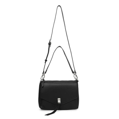 BLACK CAVIAR BAGS - BECKY FLAP CROSSBODY - BLACK