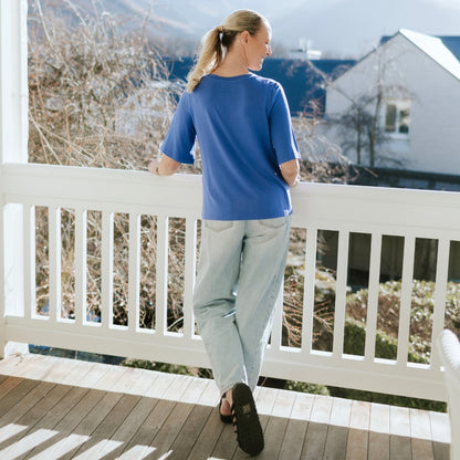 MOKE NZ - ZOE V NECK TEE - DAZZLING BLUE