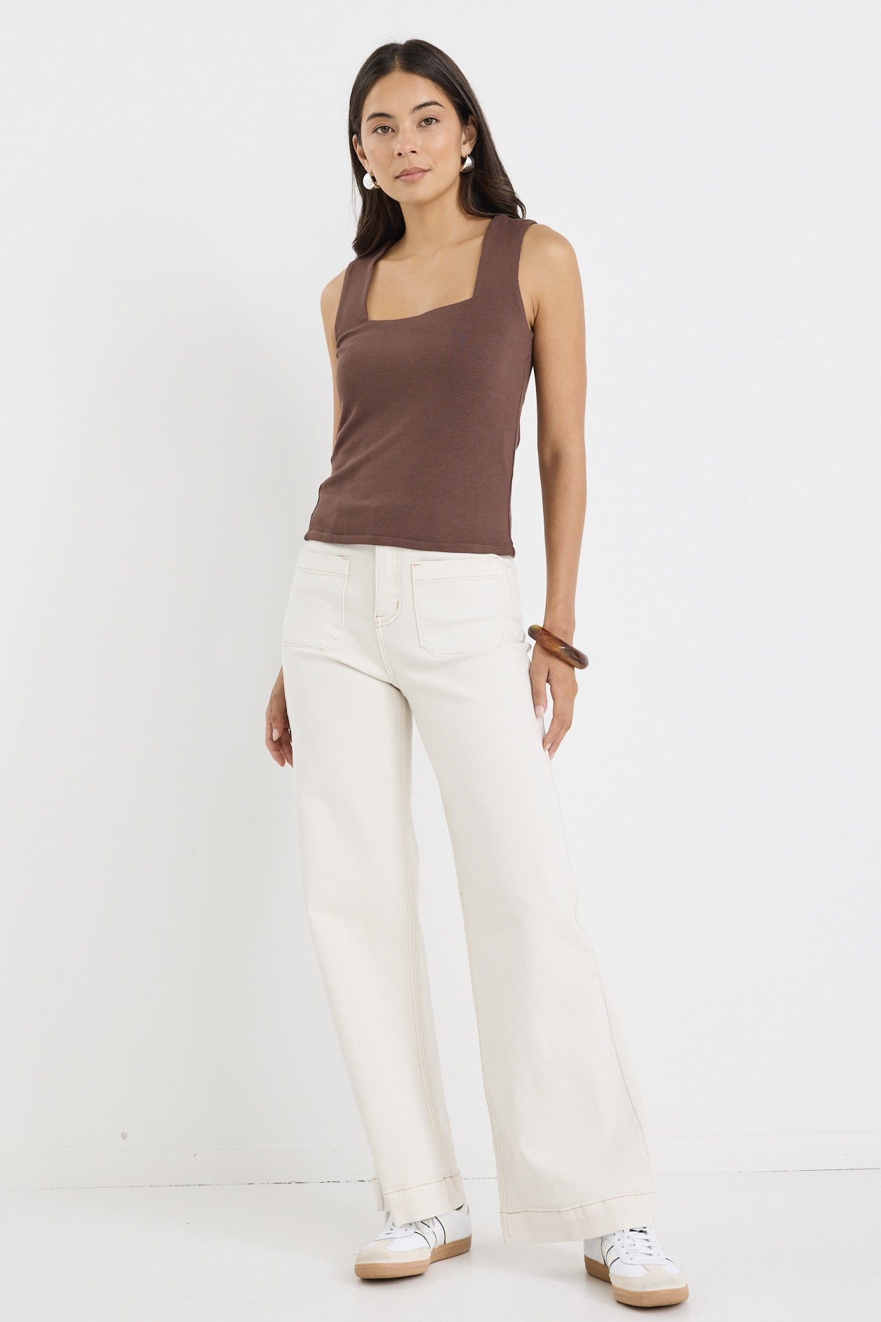 AMONG THE BRAVE - ZOEY HIGH RISE JEAN - ECRU